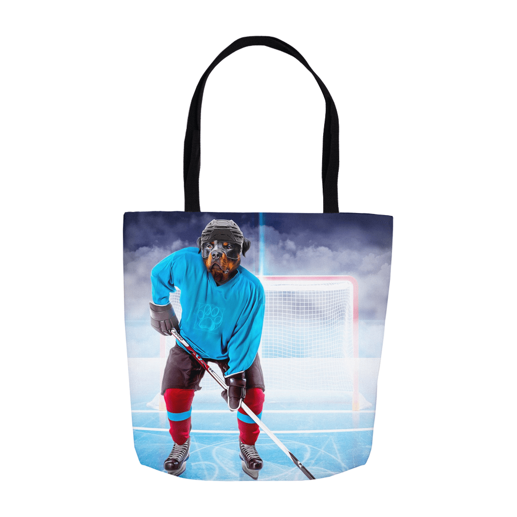 &#39;The Hockey Player&#39; Personalized Tote Bag