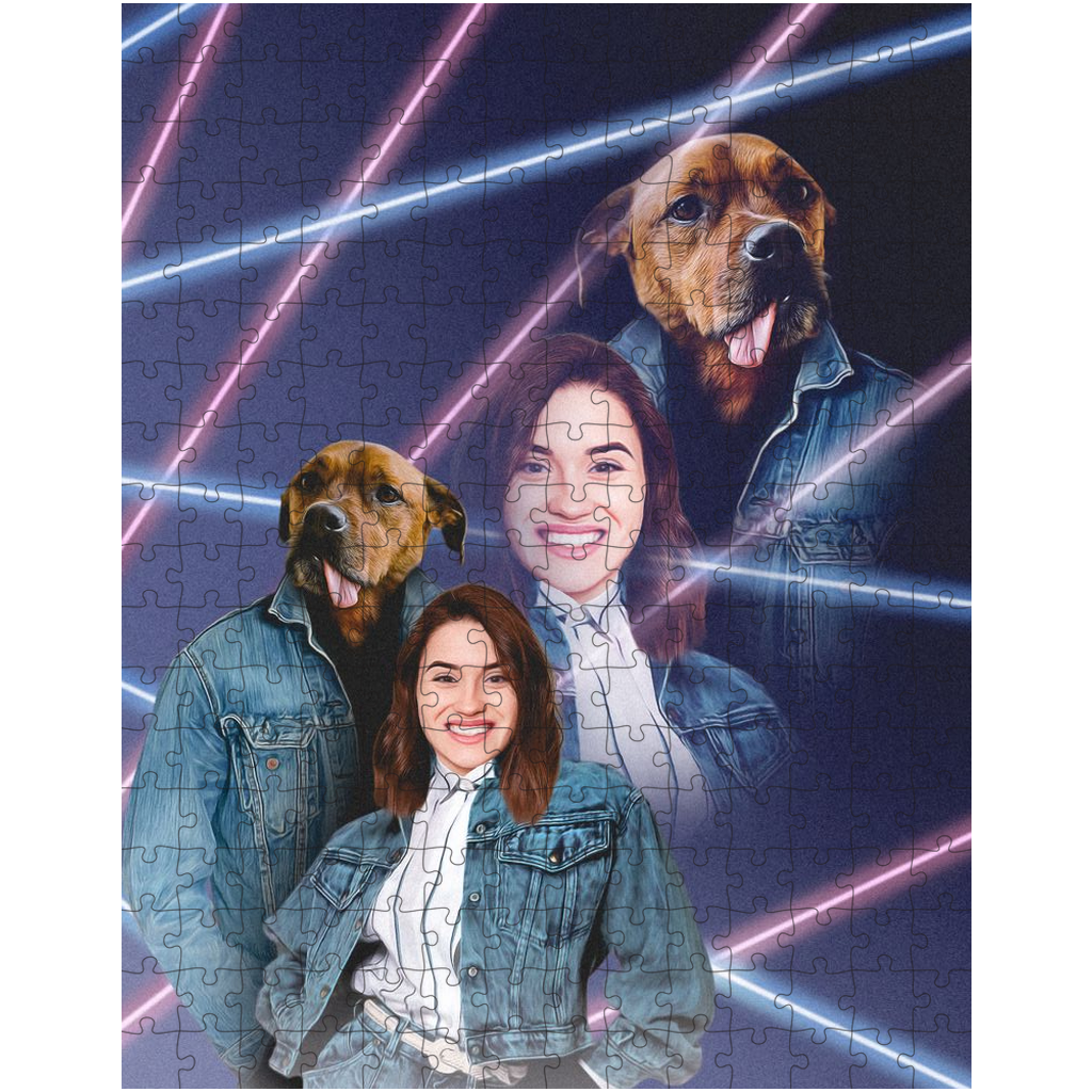 &#39;1980s Lazer Portrait Pet(Male)/Human(Female)&#39; Personalized Puzzle