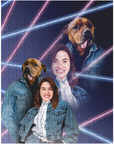 Rompecabezas personalizado 'Lazer Portrait Pet (masculino)/humano (femenino) de los años 80'