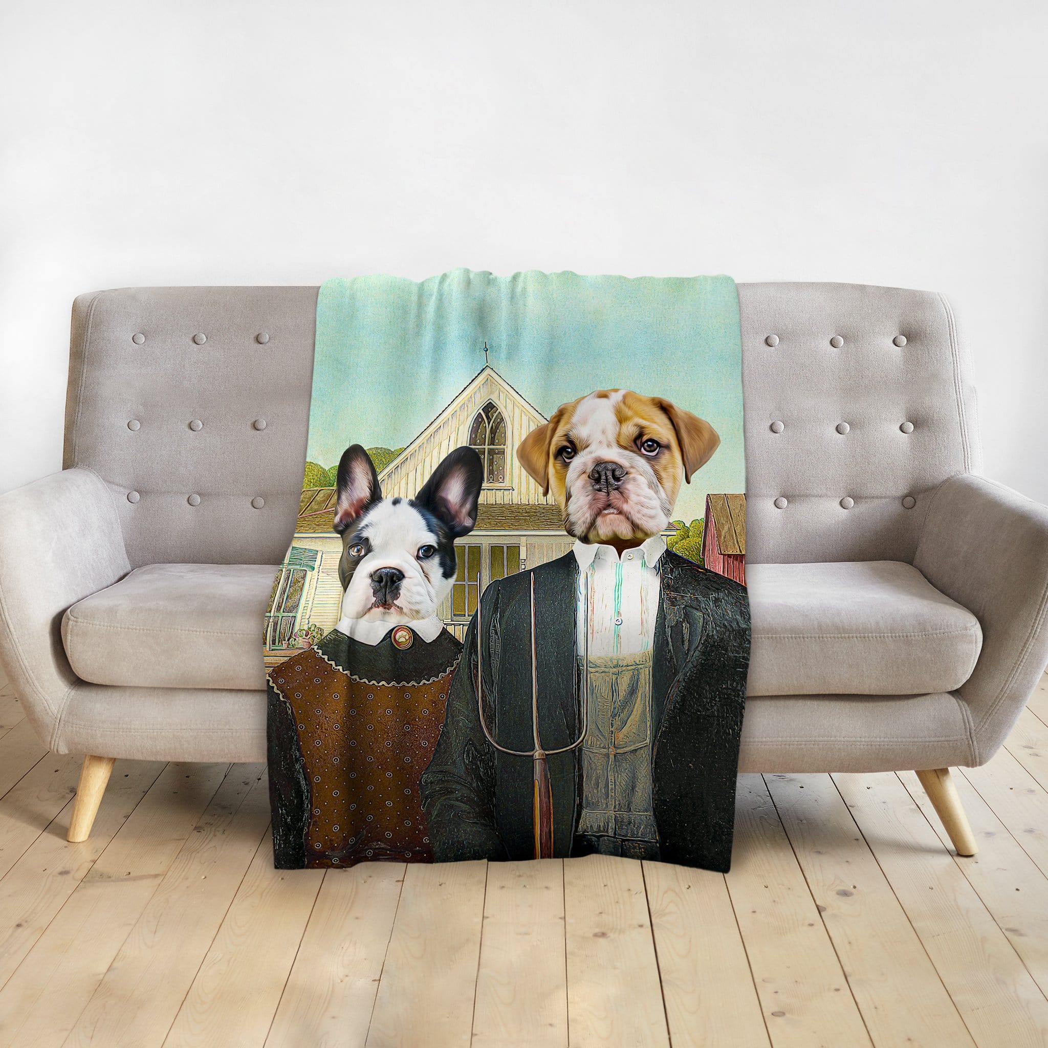&#39;American Pawthic&#39; Personalized 2 Pet Blanket