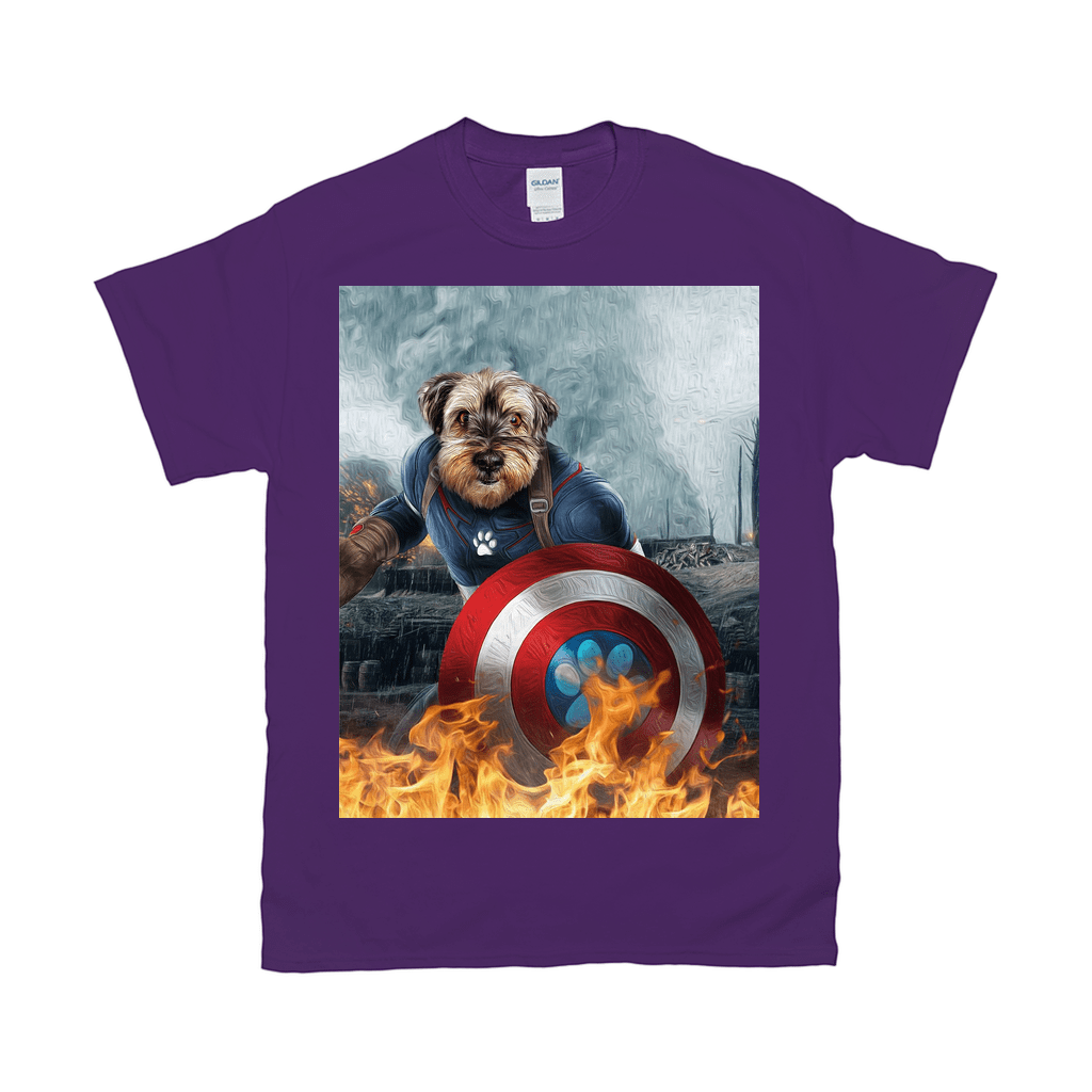 &#39;Captain Doggmerica&#39; Personalized Pet T-Shirt