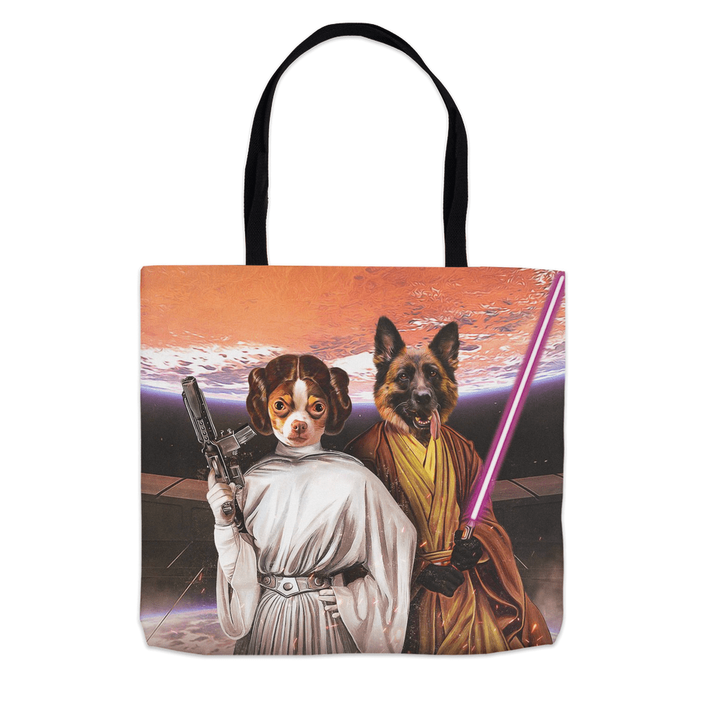 &#39;Princess Leidown &amp; Jedi-Doggo&#39; Personalized 2 Pet Tote Bag
