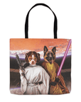 'Princess Leidown & Jedi-Doggo' Personalized 2 Pet Tote Bag