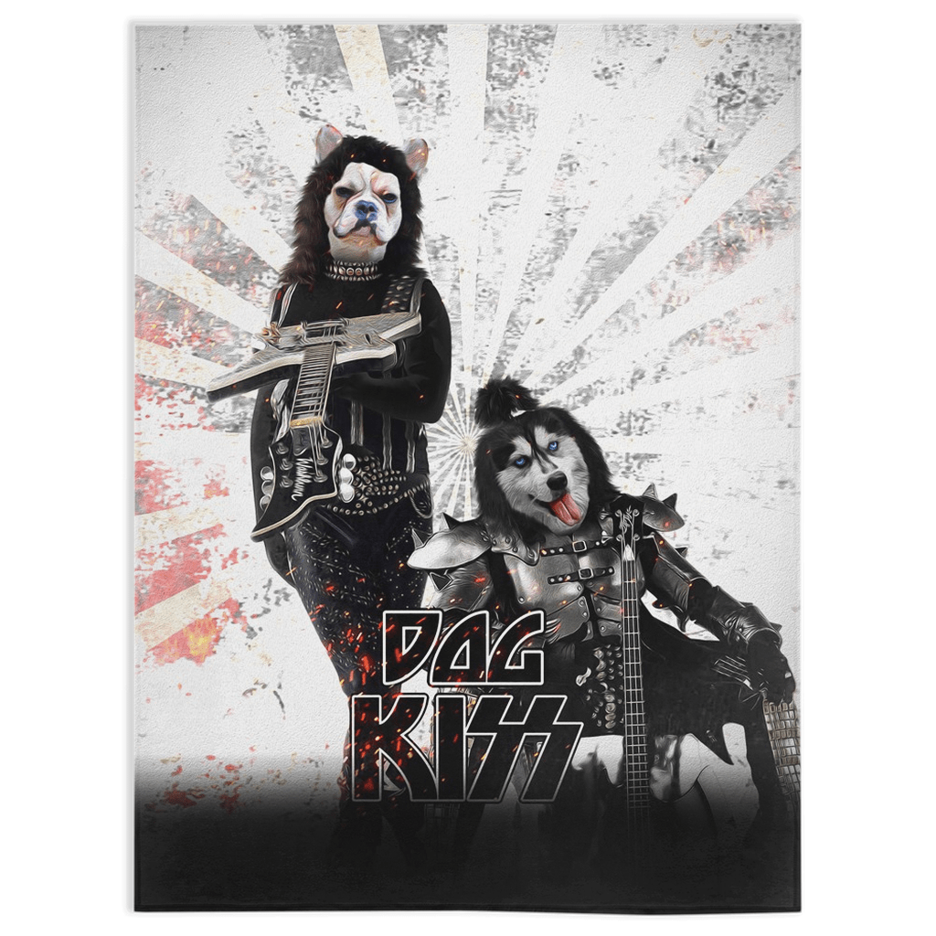 &#39;Kiss Doggos&#39; Personalized 2 Pet Blanket