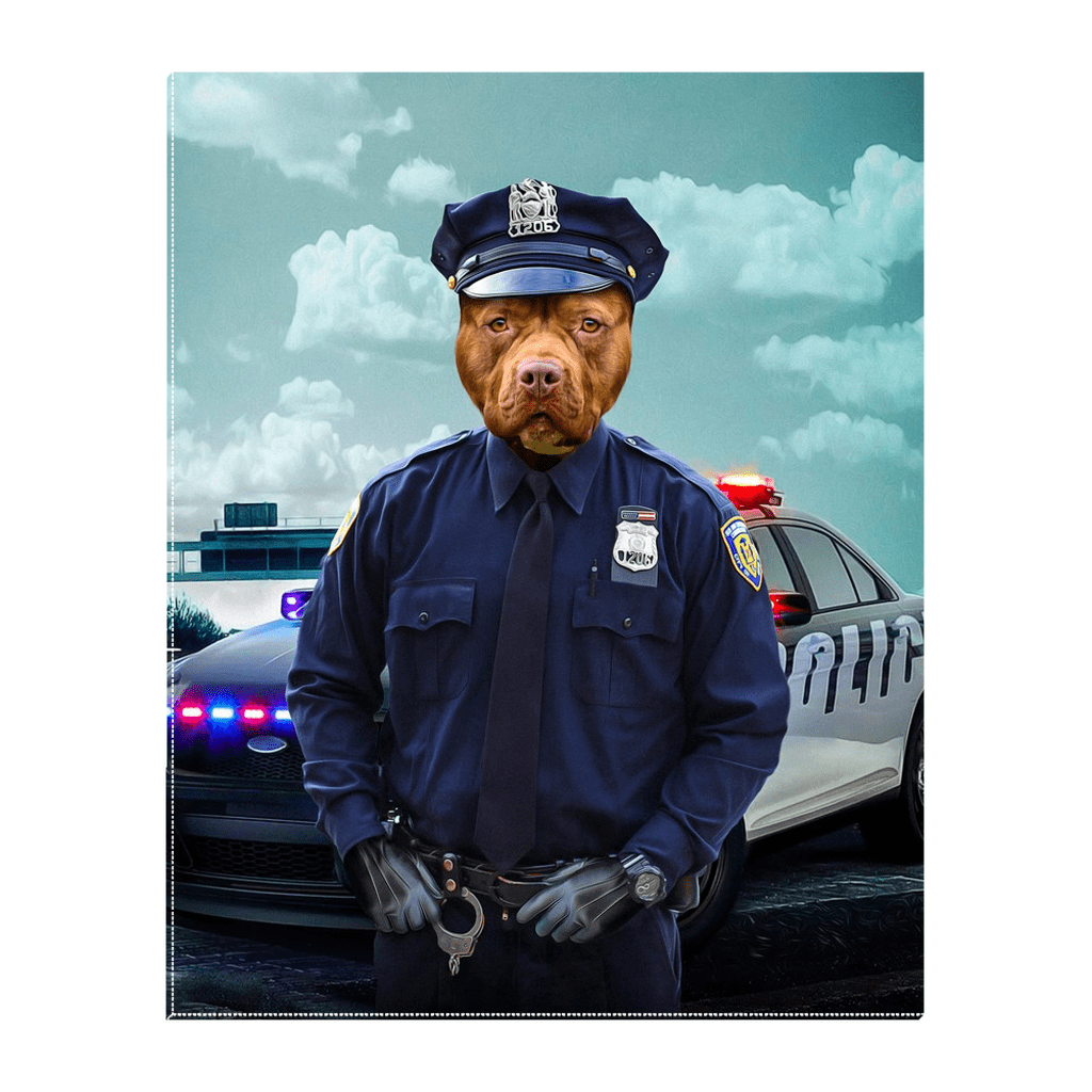 &#39;The Police Officer&#39; Personalized Pet Standing Canvas