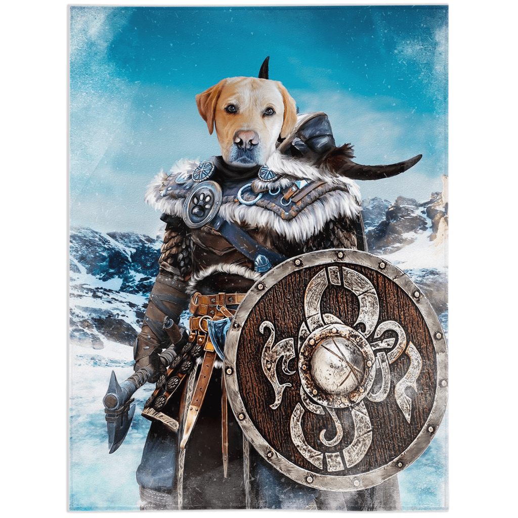 &#39;The Viking Warrior&#39; Personalized Pet Blanket