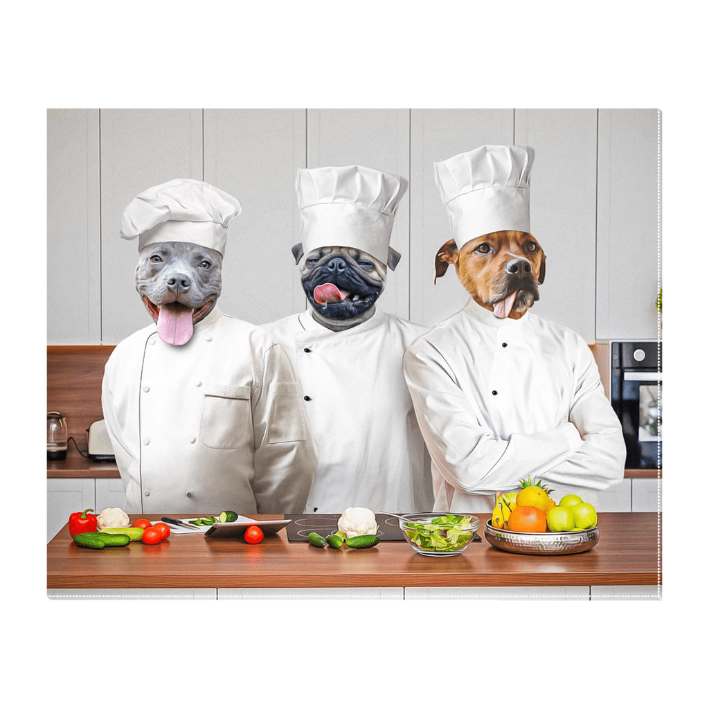 &#39;The Chefs&#39; Personalized 3 Pet Standing Canvas