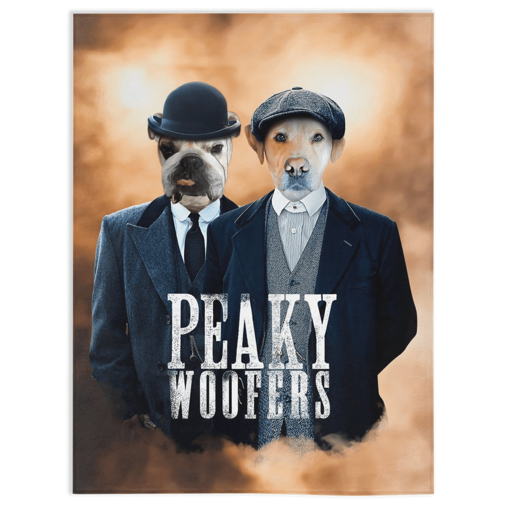 &#39;Peaky Woofers&#39; Personalized 2 Pet Blanket