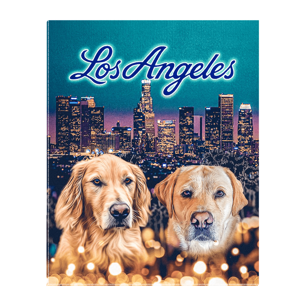 &#39;Doggos of Los Angeles&#39; Personalized 2 Pet Standing Canvas