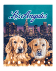 'Doggos of Los Angeles' Personalized 2 Pet Standing Canvas