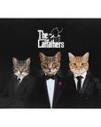 Manta personalizada para 3 mascotas 'The Catfathers' 