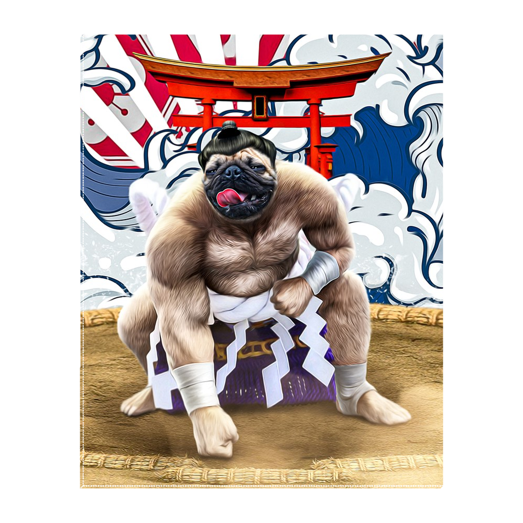&#39;The Sumo Wrestler&#39; Personalized Pet Standing Canvas
