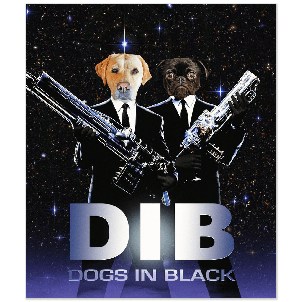 Póster personalizado para 2 mascotas &#39;Perros de negro&#39;