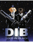 'Dogs in Black' Personalized 2 Pet Poster