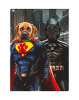 'Superdog & Batdog' Personalized 2 Pet Standing Canvas