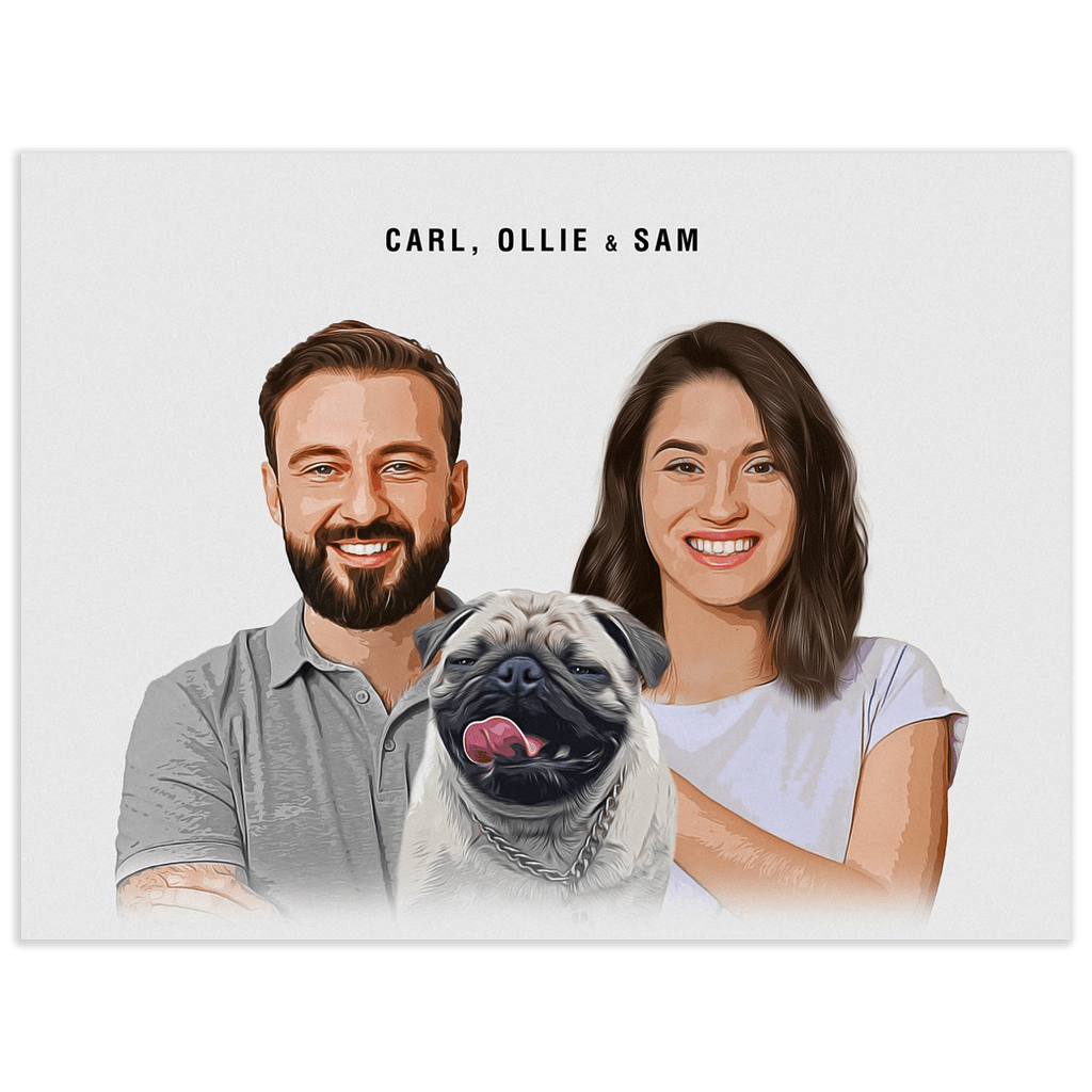 Personalized Modern Pet &amp; Humans Poster