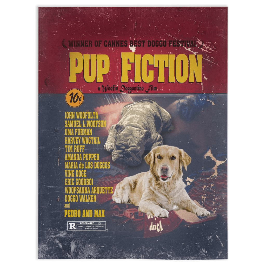 &#39;Pup Fiction&#39; Personalized 2 Pet Blanket
