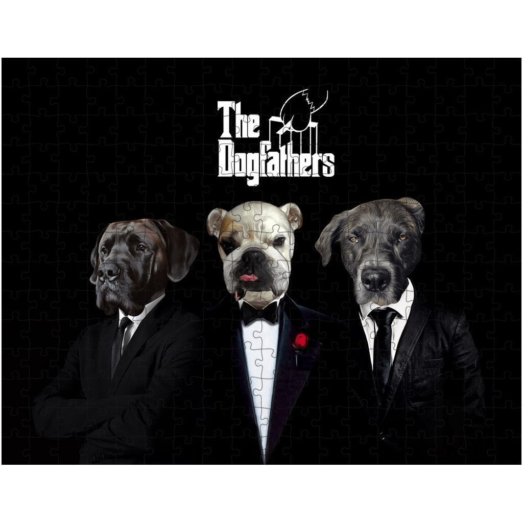 &#39;The Dogfathers&#39; Personalized 3 Pet Puzzle