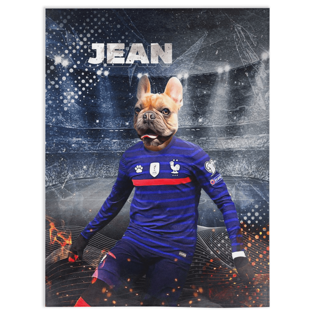 Manta personalizada para mascotas &#39;France Doggos Soccer&#39;