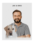 Personalized Modern Pet & Human Standing Canvas
