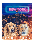 'Doggos of New York' Personalized 2 Pet Standing Canvas