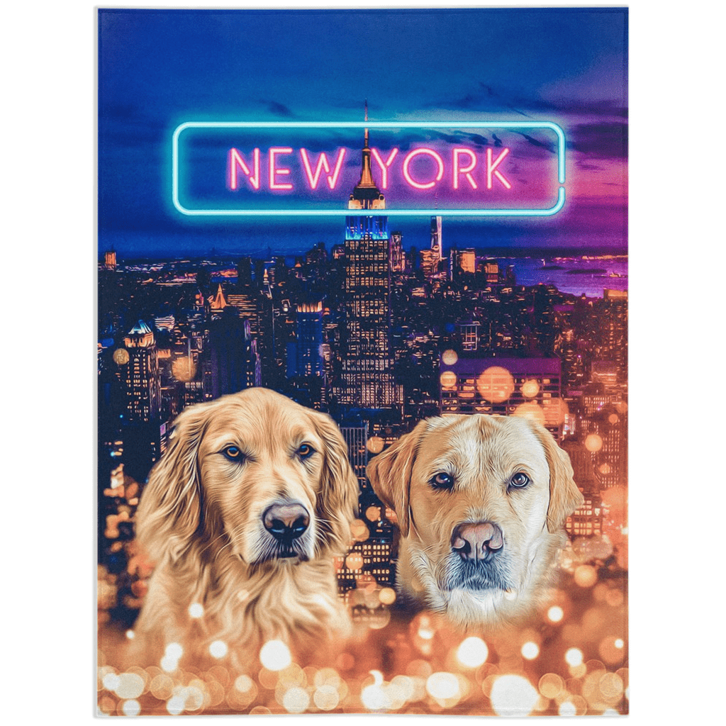 &#39;Doggos of New York&#39; Personalized 2 Pet Blanket