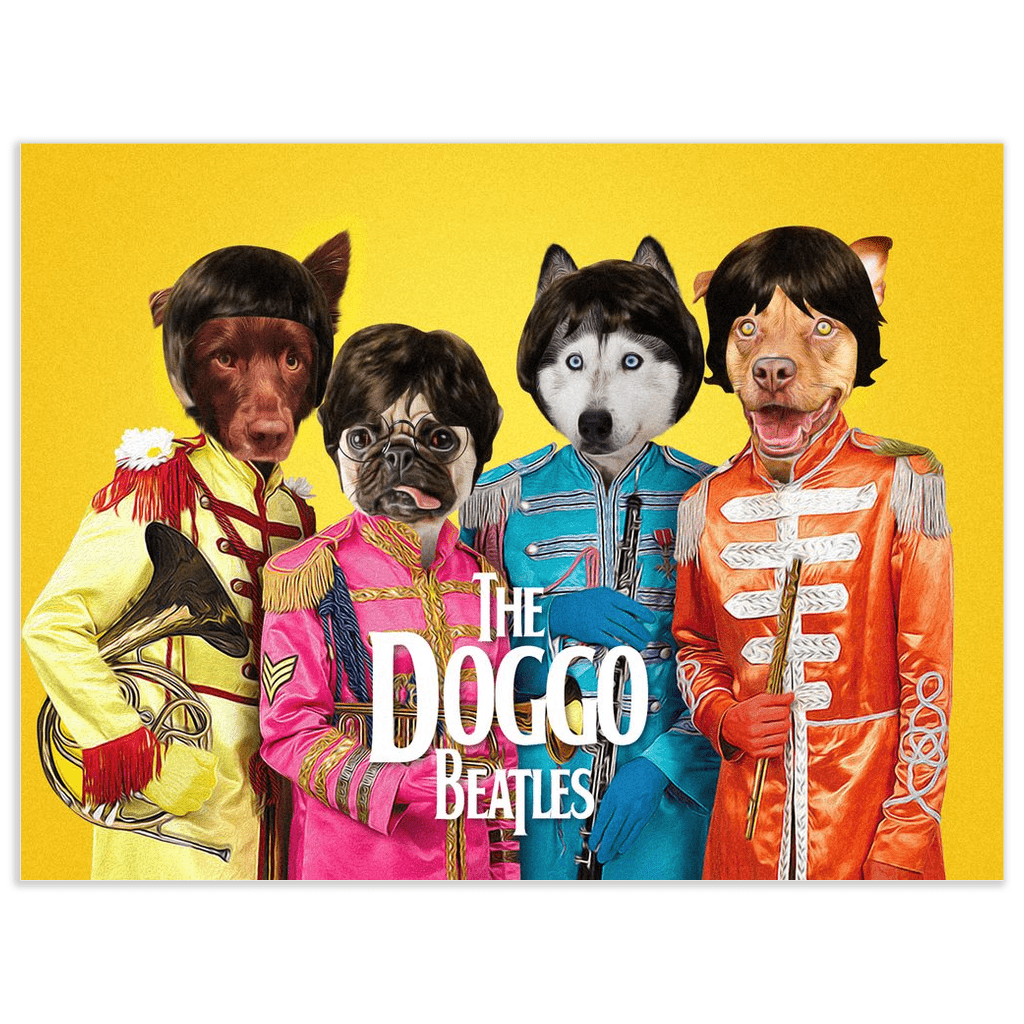 &#39;The Doggo Beatles&#39; Personalized 4 Pet Poster