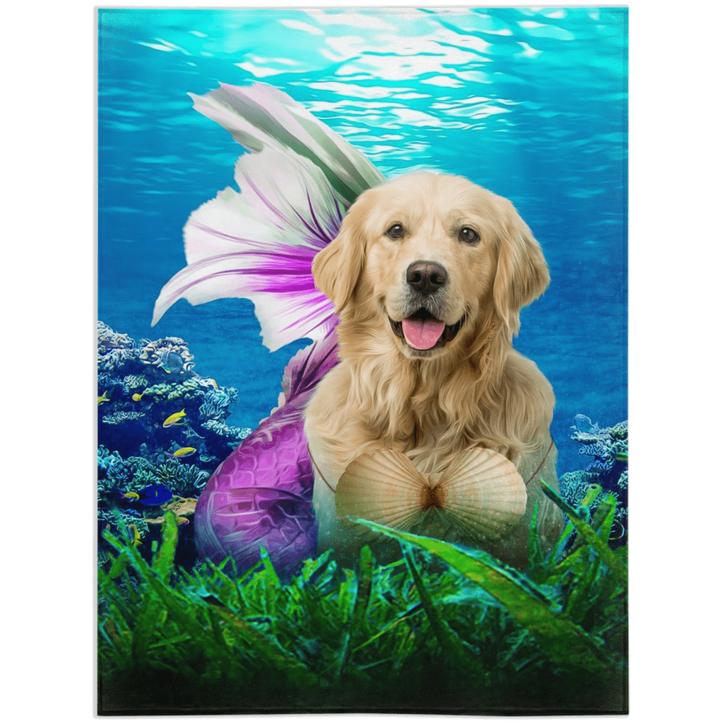 'The Mermaid' Personalized Pet Blanket