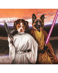 'Princess Leidown & Jedi-Doggo' Personalized 2 Pet Poster
