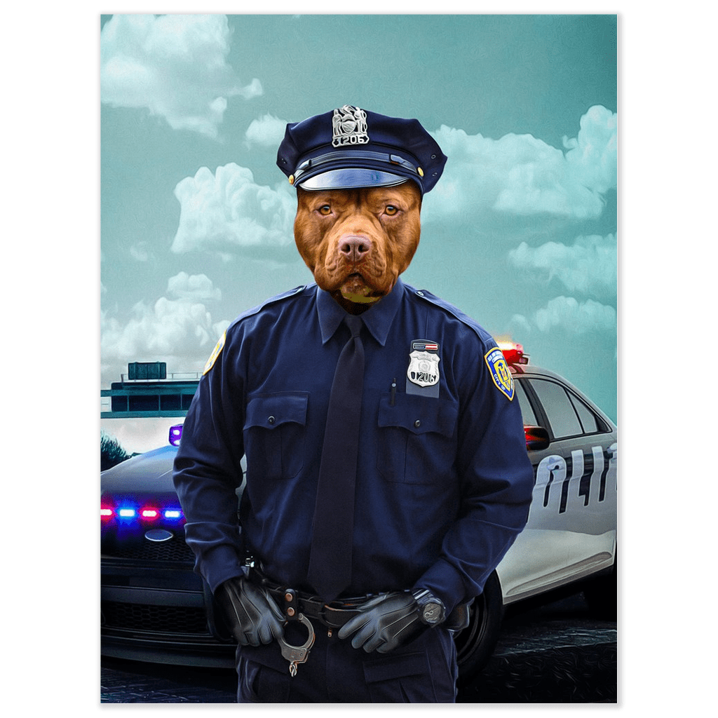&#39;The Police Officer&#39; Personalized Dog Poster