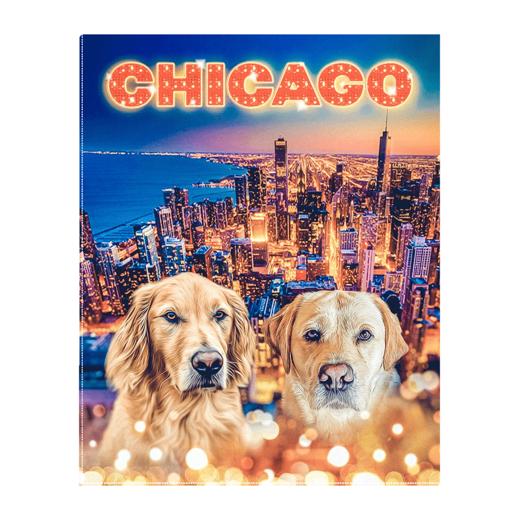 'Doggos Of Chicago' Personalized 2 Pet Standing Canvas