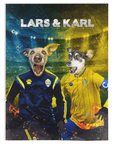 'Sweden Doggos Euro Football' Personalized 2 Pet Blanket