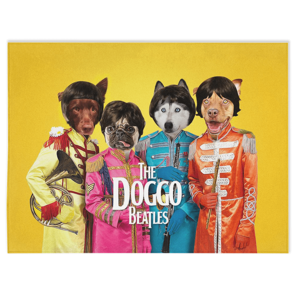 &#39;The Doggo Beatles&#39; Personalized 4 Pet Blanket