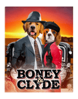 Lienzo personalizado para 2 mascotas 'Boney and Clyde'