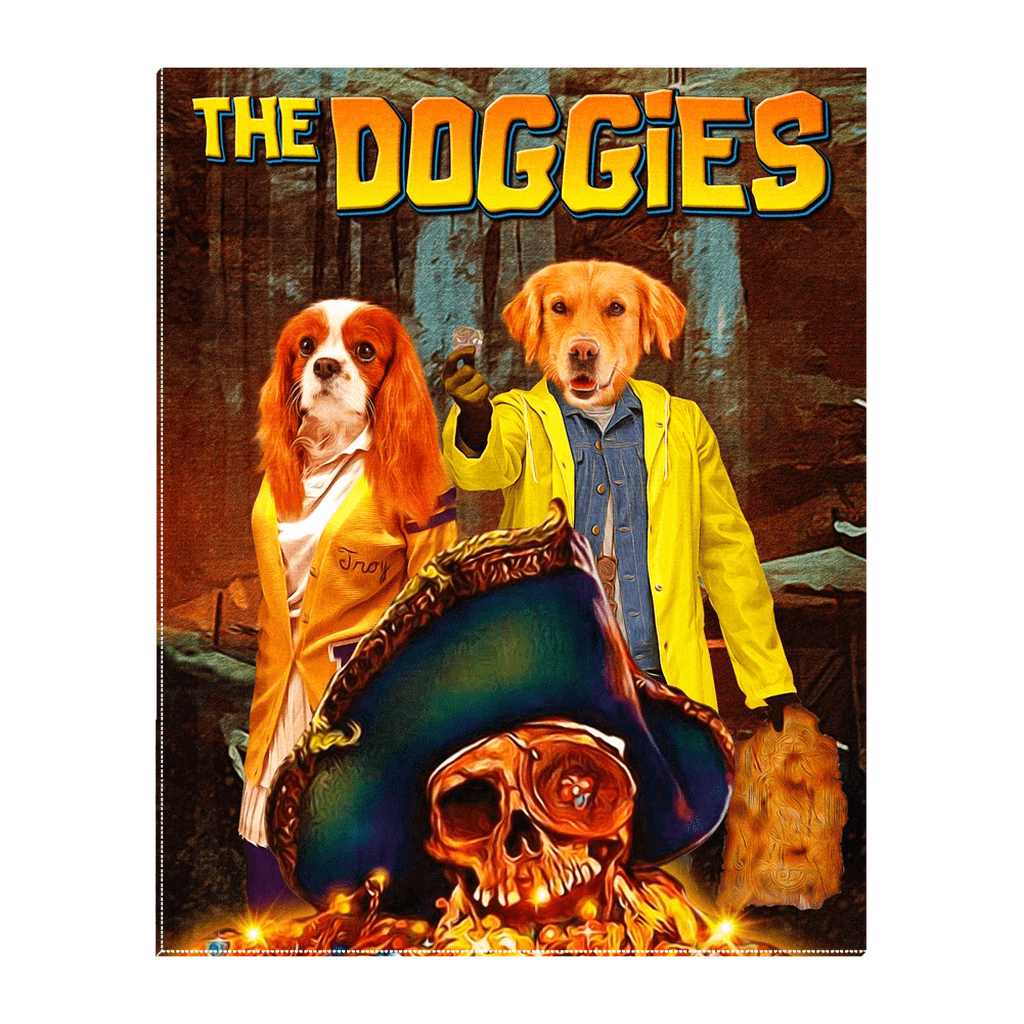 &#39;The Doggies&#39; Personalized 2 Pet Standing Canvas