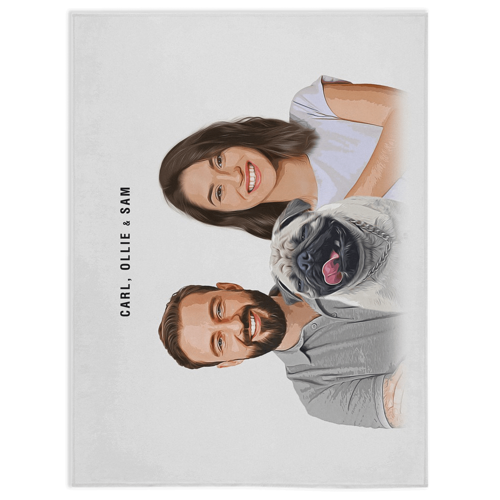 Personalized Modern Pet &amp; Humans Blanket