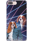 Funda personalizada para teléfono con mascota 'Lazer Portrait (femenino) de los años 80'