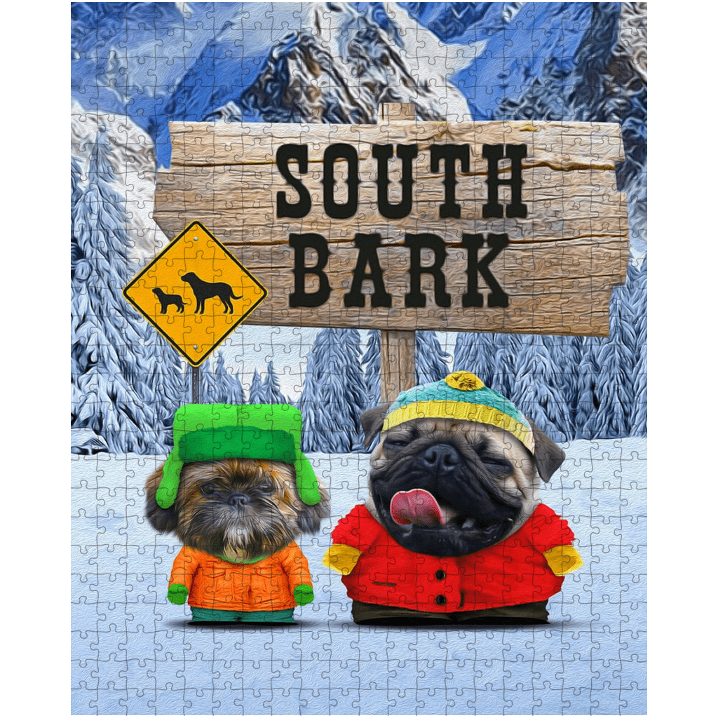 Rompecabezas personalizado para 2 mascotas &#39;South Bark&#39;
