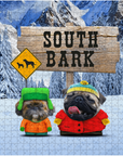 Rompecabezas personalizado para 2 mascotas 'South Bark'