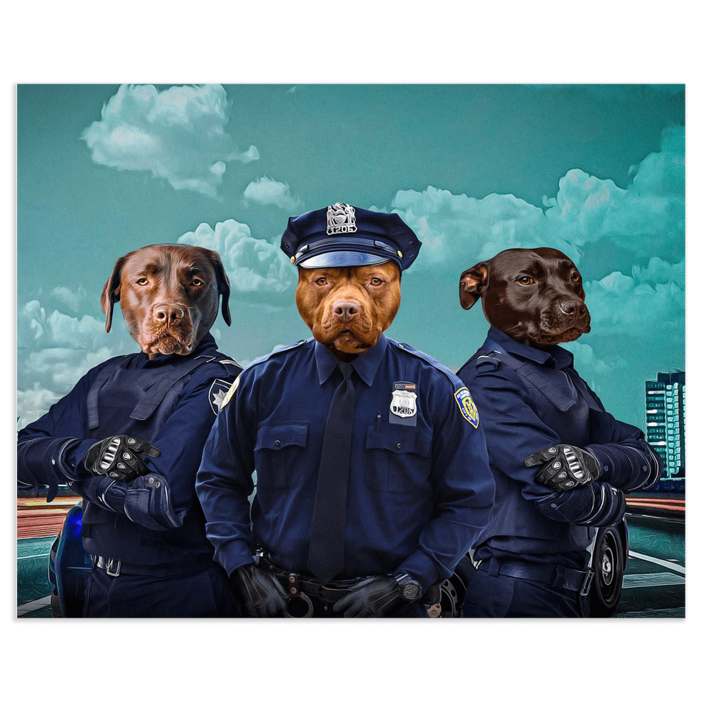 &#39;The Police Officers&#39; Personalized 3 Pet Poster