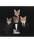 Manta personalizada para 4 mascotas 'The Catfathers' 