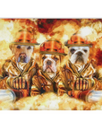 'The Firefighters' Personalized 3 Pet Blanket