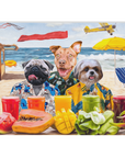 'The Beach Dogs' Personalized 3 Pet Blanket