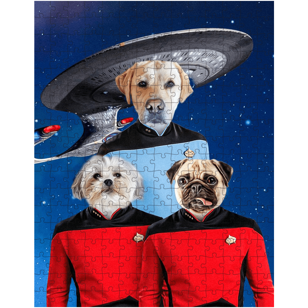Puzzle personalizado de 3 mascotas &#39;Doggo-Trek&#39;