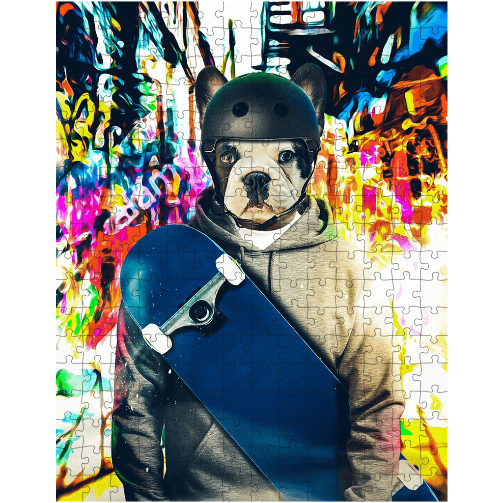 &#39;The Skateboarder&#39; Personalized Pet Puzzle