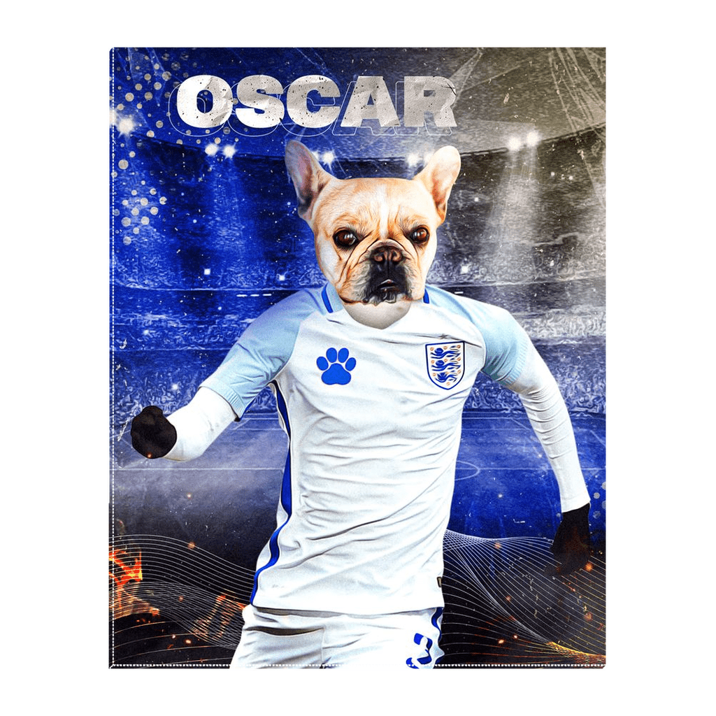 Lienzo personalizado para mascotas &#39;England Doggos Soccer&#39;