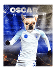 Lienzo personalizado para mascotas 'England Doggos Soccer'