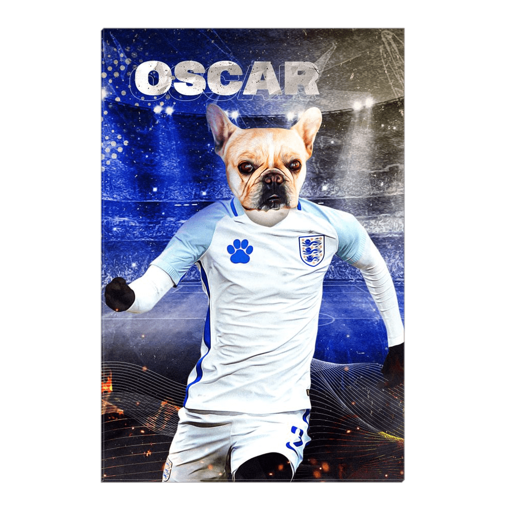 &#39;England Doggos Soccer&#39; Personalized Pet Canvas