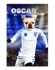 Lienzo personalizado para mascotas 'England Doggos Soccer'