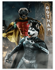 'Bat Dog & Robpaw' Personalized 2 Pet Poster